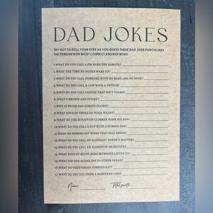 25 Baby Shower Game Cards, Dad Jokes, Gender Neutral Boy or Girl